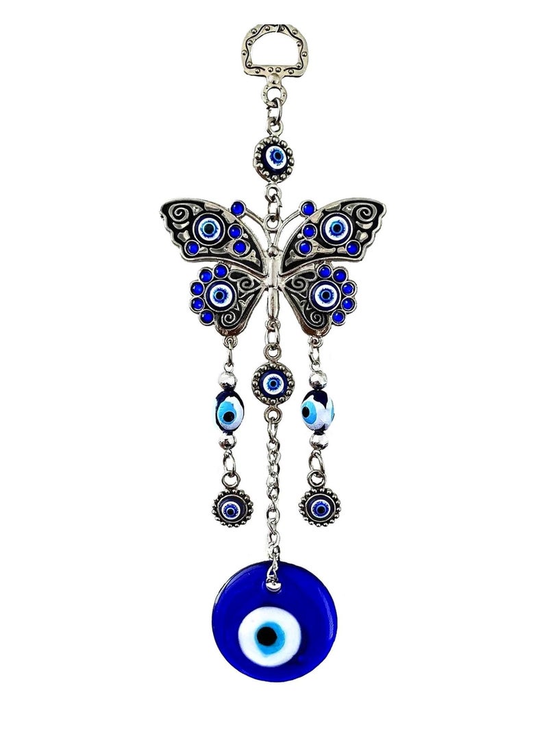 Betterdecor Turkish Blue Evil Eye with Butterfly Hanging Decoration Ornament -003 - Image 1